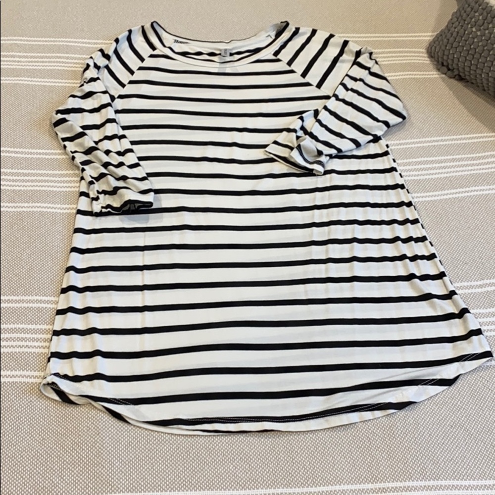 EUC White w Black Stripes Tunic - Picture 6 of 7